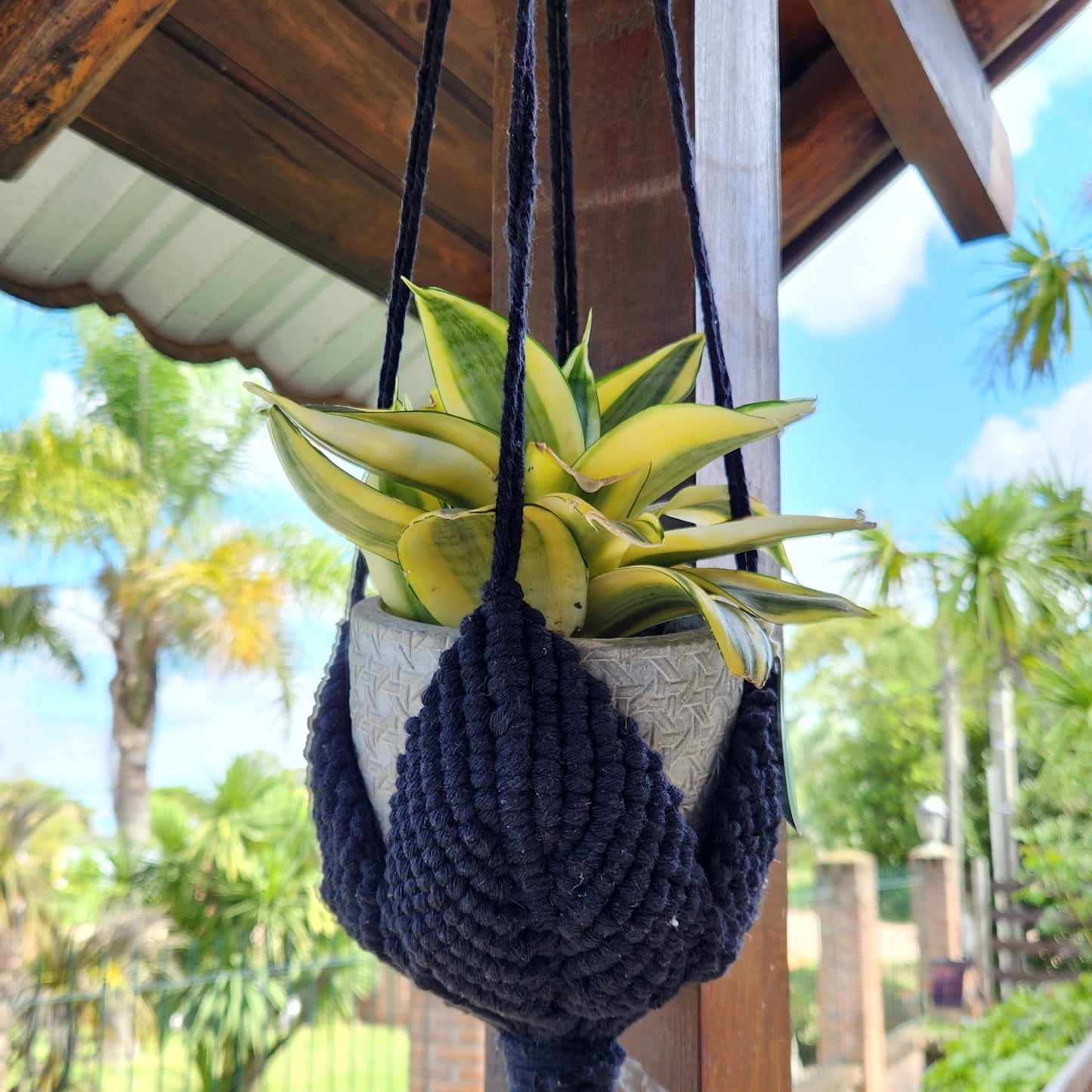 COLGANTE PARA PLANTAS DE MACRAME 4 PETALOS