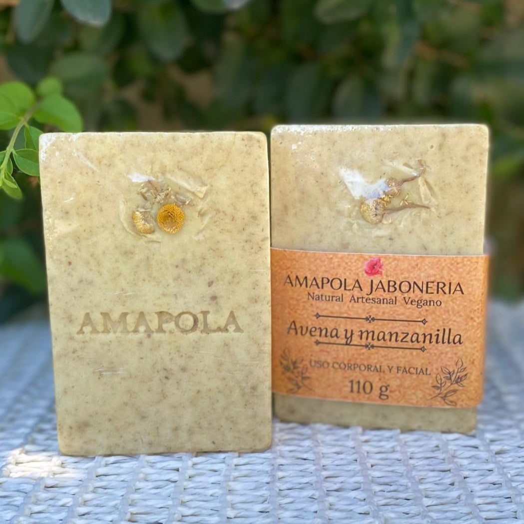 Jabón Facial de avena y manzanilla para Pieles Sensibles