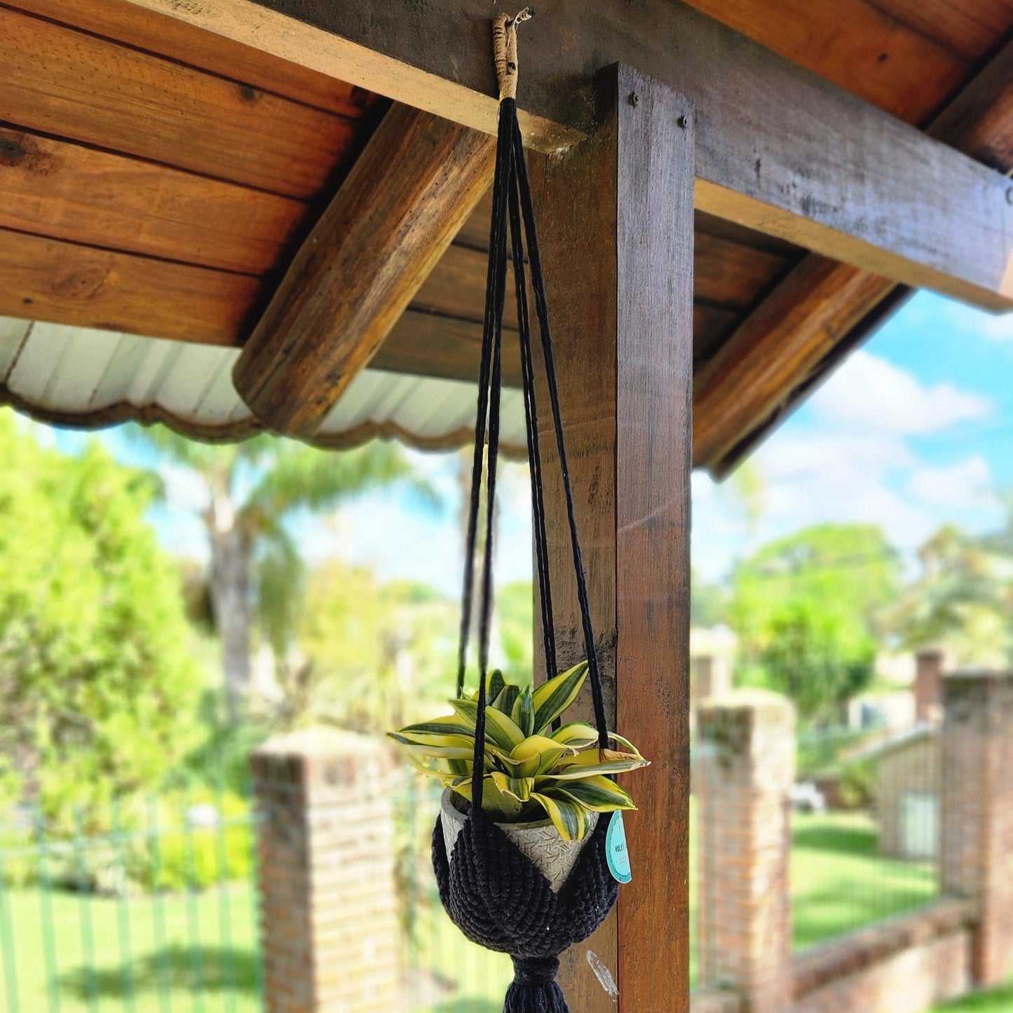 COLGANTE PARA PLANTAS DE MACRAME 4 PETALOS