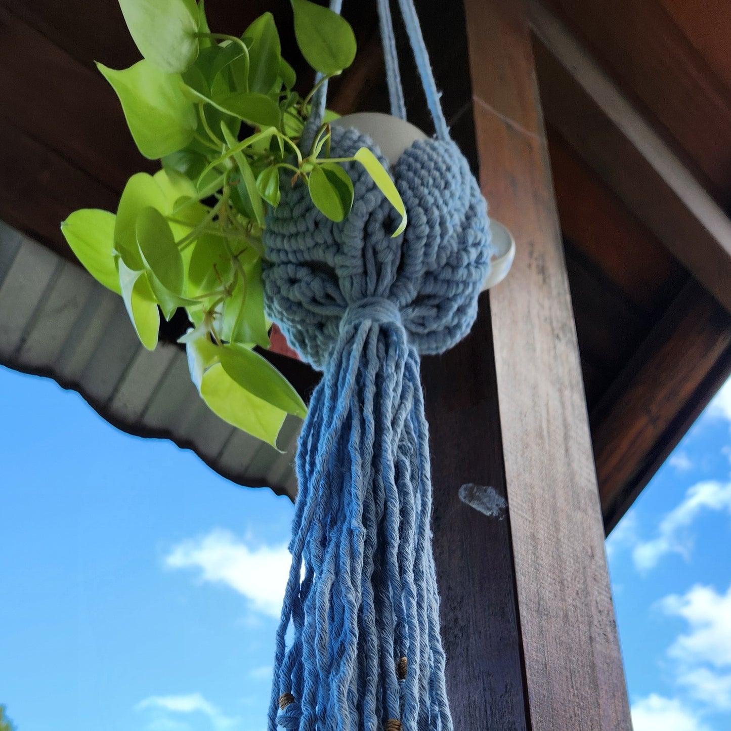 COLGANTE PARA PLANTAS DE MACRAME 4 PETALOS