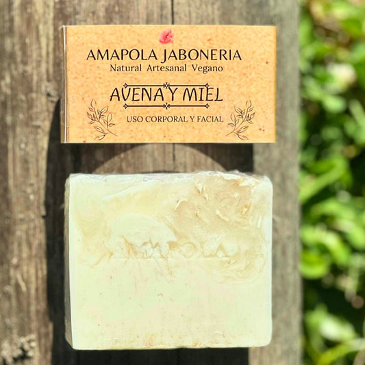 Jabón Facial de avena y miel para Pieles Secas