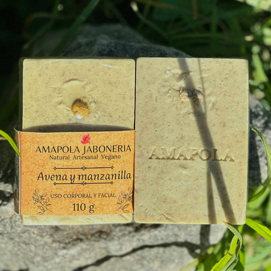 Jabón Facial de avena y manzanilla para Pieles Sensibles