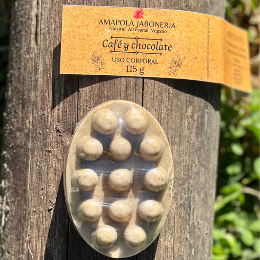 Jabón Corporal Masajeador de Café y Chocolate