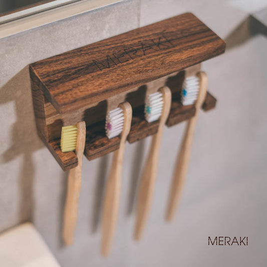 Holder de pared para 4 cepillos dentales
